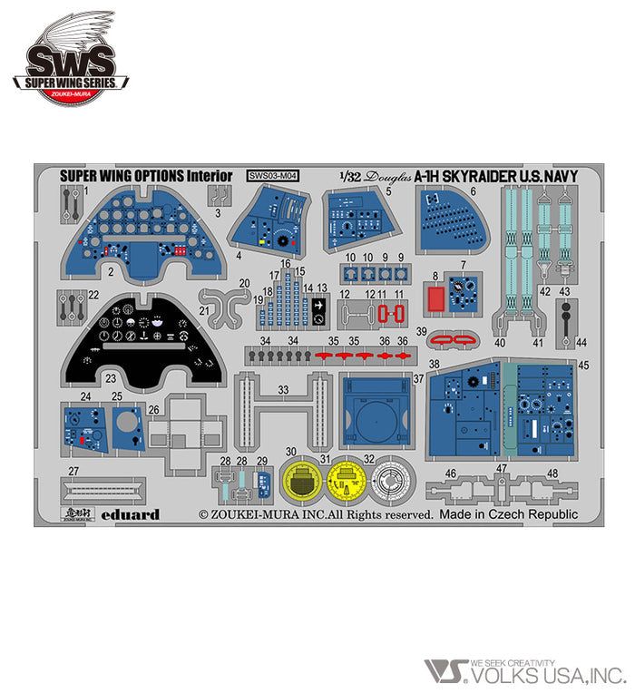 1/32 A-1H Photo-Etched Interior Set