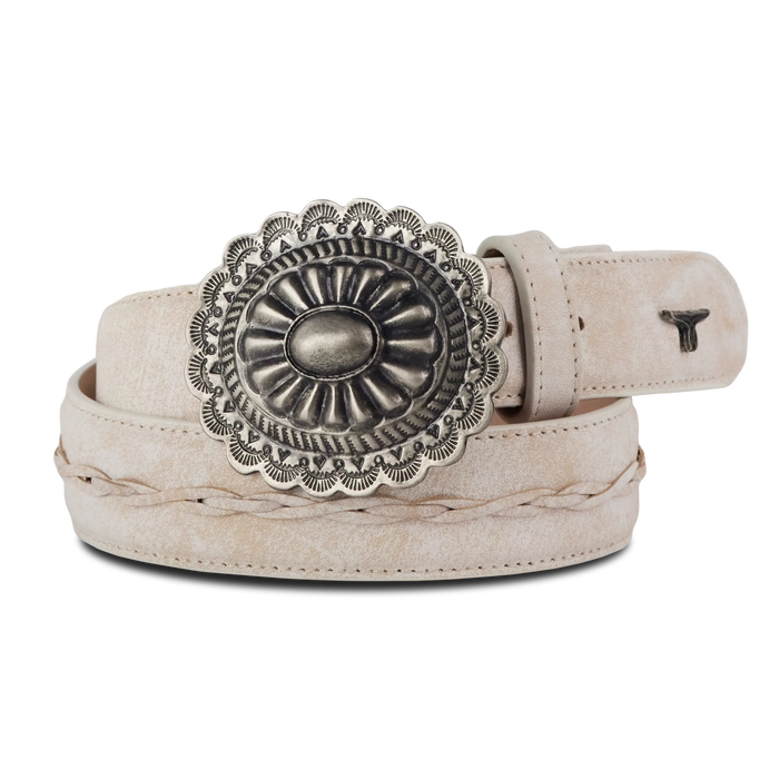 1.5 Woven Braided Belt with Round Buckle - Ceramic Crackle Belt Ceramic Crackle Western Fashion by Lane