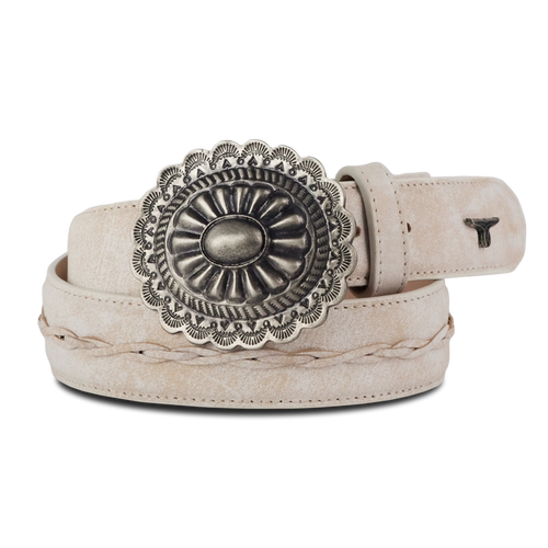 1.5 Woven Braided Belt with Round Buckle - Ceramic Crackle Belt Ceramic Crackle Western Fashion by Lane