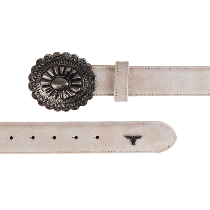 1.5 Woven Braided Belt with Round Buckle - Ceramic Crackle Belt Western Fashion by Lane