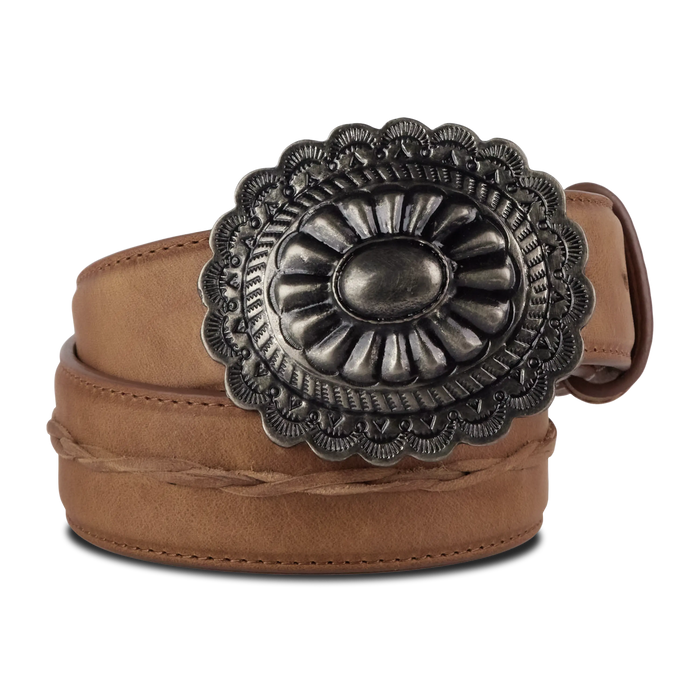 1.5 Woven Braided Belt with Round Buckle - Desert Clay Belt Desert Clay Western Fashion by Lane