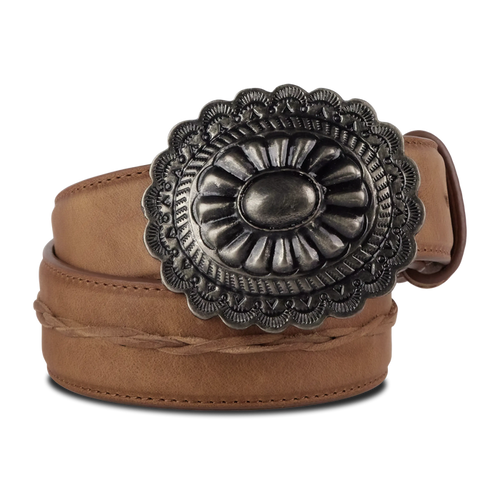1.5 Woven Braided Belt with Round Buckle - Desert Clay Belt Desert Clay Western Fashion by Lane