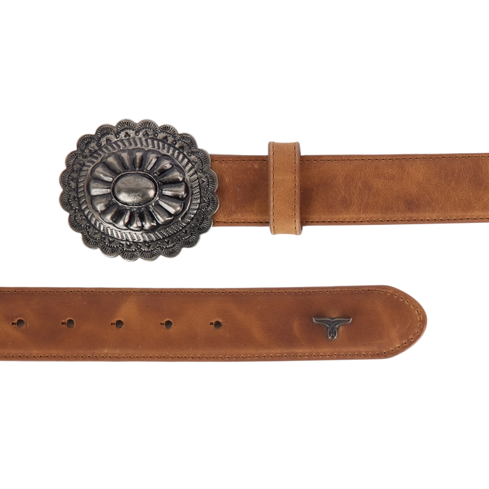 1.5 Woven Braided Belt with Round Buckle - Desert Clay Belt Western Fashion by Lane