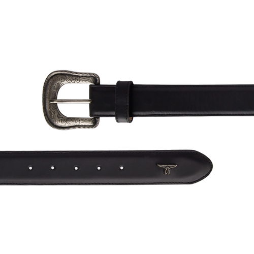 1.5 Woven Laced Belt with Single Buckle - Jet Black Belt Western Fashion by Lane