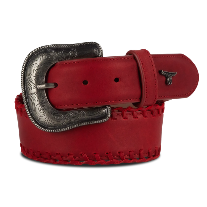 1.5 Woven Laced Belt with Single Buckle - Smoldering Ruby Belt Smoldering Ruby Western Fashion by Lane