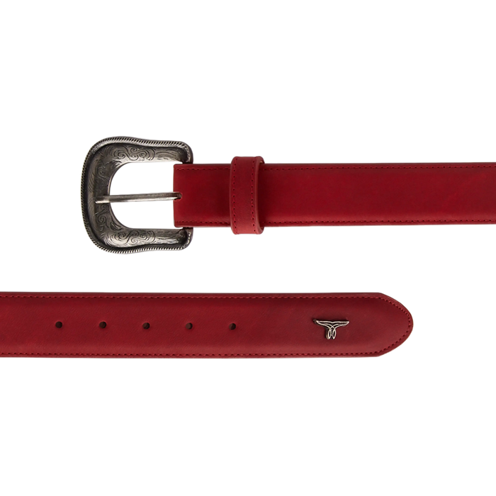 1.5 Woven Laced Belt with Single Buckle - Smoldering Ruby Belt Western Fashion by Lane