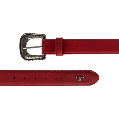 1.5 Woven Laced Belt with Single Buckle - Smoldering Ruby Belt Western Fashion by Lane