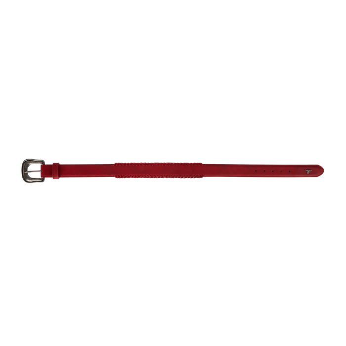 1.5 Woven Laced Belt with Single Buckle - Smoldering Ruby Belt Western Fashion by Lane