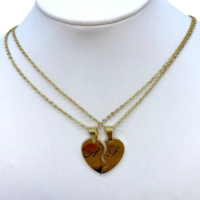 2 Collane con cuore a metà personalizzabile - Iride shop - accessori donna