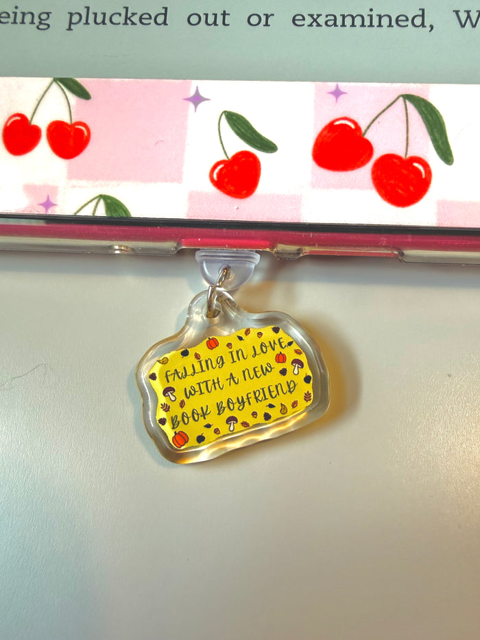 Falling for A Book BF E-Reader Dust Plug & Phone Charm