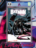 Comic book cover of 'Absolute Batman' with a grading label on a colorful background