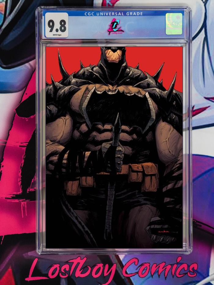 Comic book cover with a character in armor, graded 9.8 by CGC, on a colorful background.