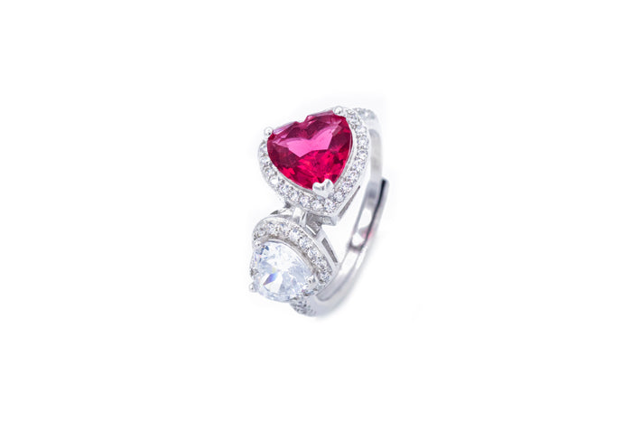 Anelli regolabile doppio cuore in argento925 - Iride Shop - Accessori da Donna