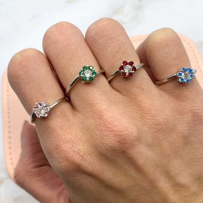 Anelli regolabili con margherita in argento 925 - Iride shop - accessori donna