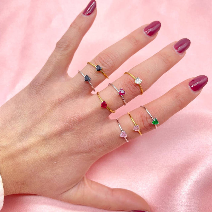 Anelli regolabili mini cuore colour - Iride Shop - Accessori da Donna