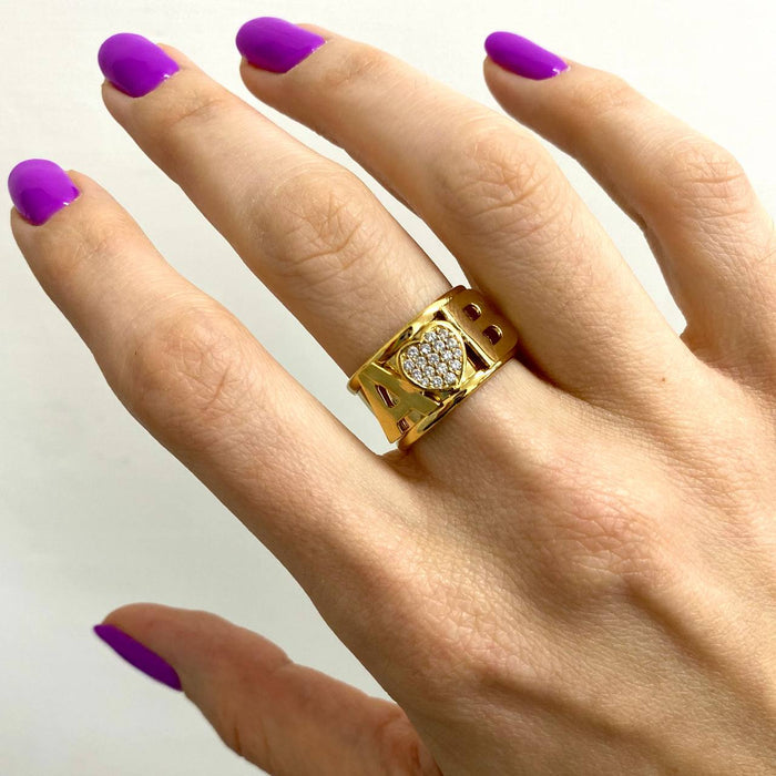 Anello con doppia iniziale regolabile - Iride Shop - Accessori da Donna