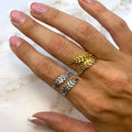 Anello doppia fascia di alloro regolabile - Iride shop - accessori donna