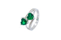 Anello double cuore con strass in argento 925 - Iride Shop - Accessori da Donna