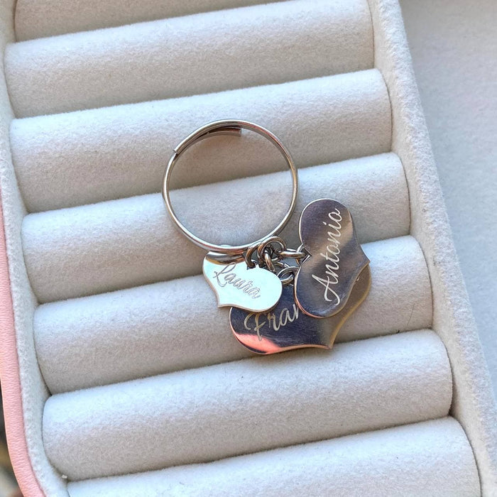 Anello multi cuori personalizzato - Iride shop - accessori donna