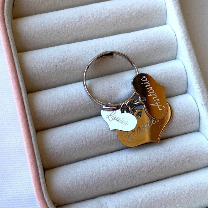 Anello multi cuori personalizzato - Iride shop - accessori donna