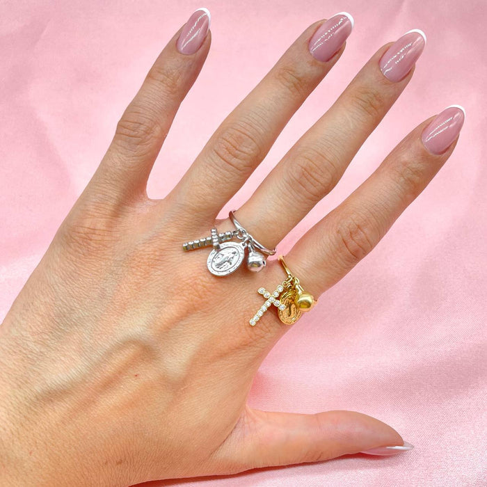Anello regolabile 3 ciondoli trendy - Iride Shop - Accessori da Donna
