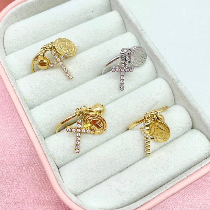Anello regolabile 3 ciondoli trendy - Iride Shop - Accessori da Donna
