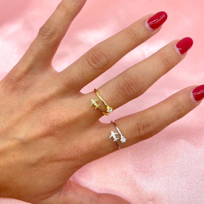 Anello regolabile aereo in argento 925 - Iride Shop - Accessori da Donna