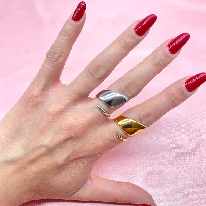 Anello regolabile asimmetric vintage double