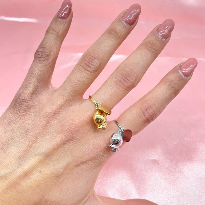 Anello regolabile campanella e cuore - Iride Shop - Accessori da Donna