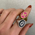 Anello regolabile chevalier personalizzabile smaltato in argento 925 - Iride Shop - Accessori da Donna