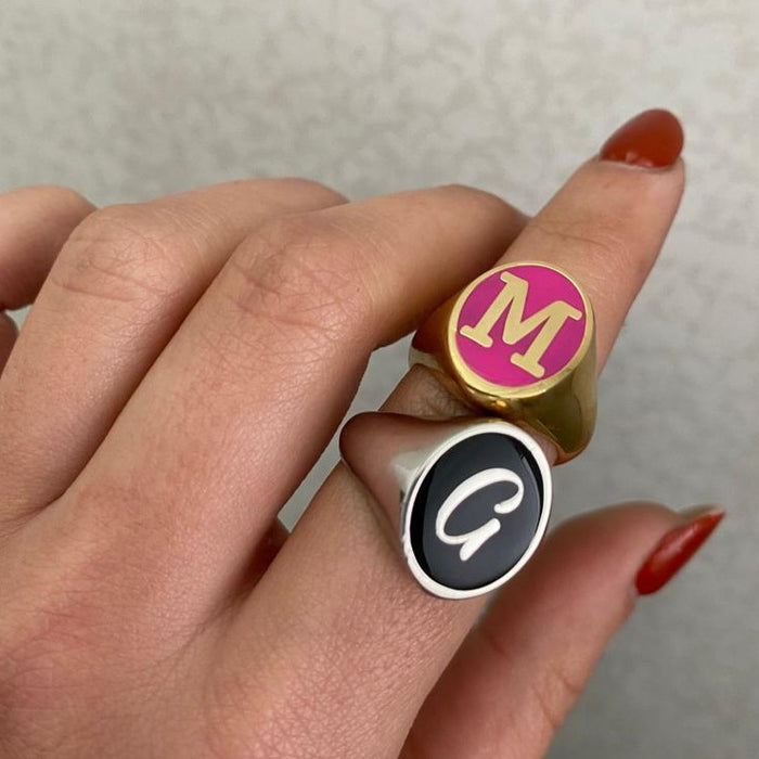 Anello regolabile chevalier personalizzabile smaltato in argento 925 - Iride Shop - Accessori da Donna