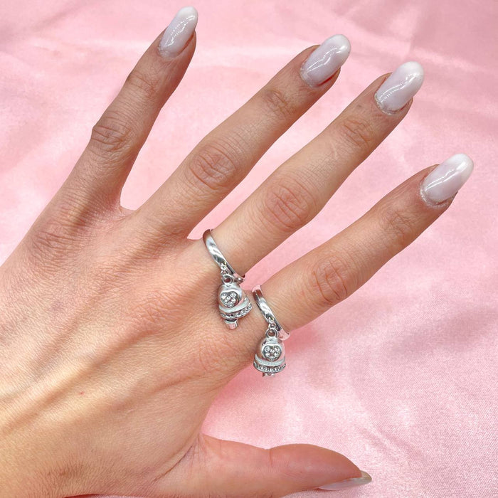 Anello regolabile con campanella e cuore inciso - Iride Shop - Accessori da Donna