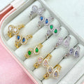 Anello regolabile con goccia colour - Iride Shop - Accessori da Donna