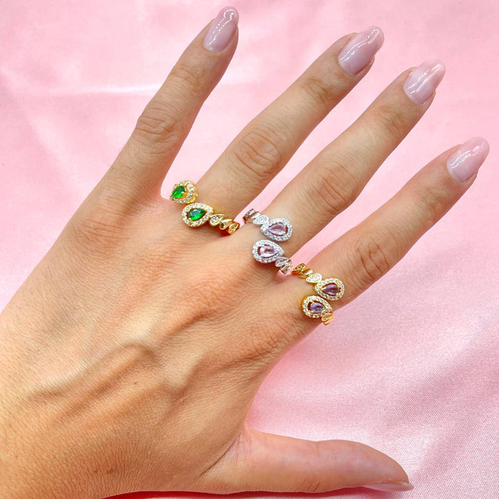 Anello regolabile con goccia colour - Iride Shop - Accessori da Donna