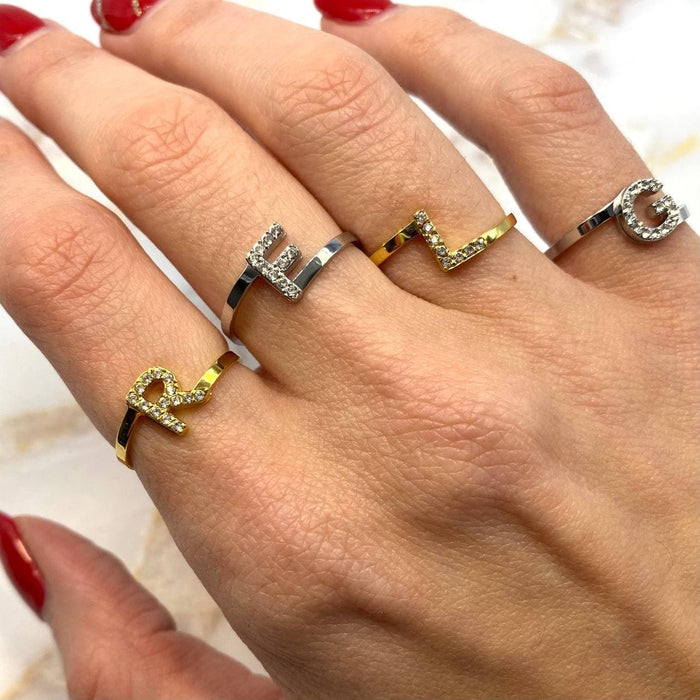 Anello regolabile con iniziale bril - Iride shop - accessori donna
