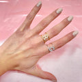 Anello regolabile  con iniziale bril