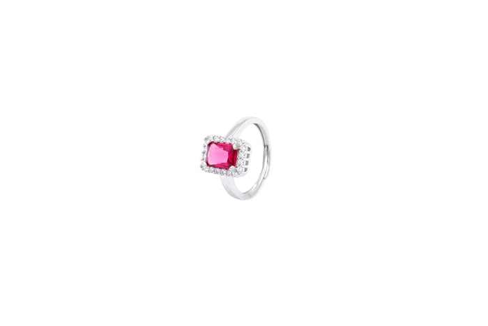 Anello regolabile con pietra rettangolare e strass - Iride Shop - Accessori da Donna