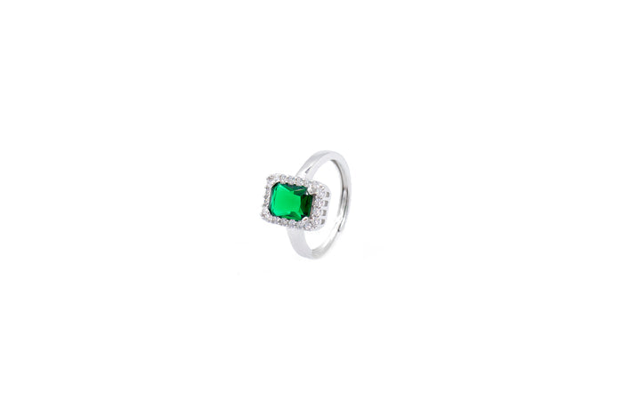 Anello regolabile con pietra rettangolare e strass - Iride Shop - Accessori da Donna