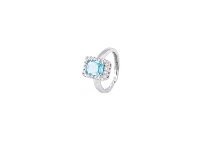 Anello regolabile con pietra rettangolare e strass - Iride Shop - Accessori da Donna