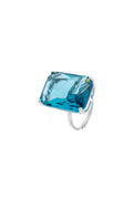 Anello regolabile con pietra rettangolare in argento 925 - Iride Shop - Accessori da Donna