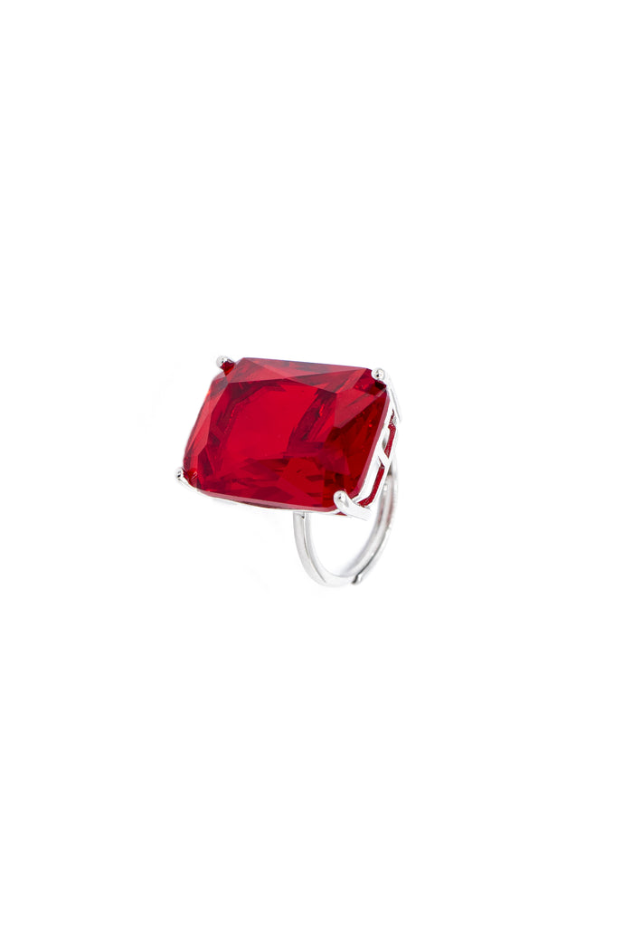 Anello regolabile con pietra rettangolare in argento 925 - Iride Shop - Accessori da Donna