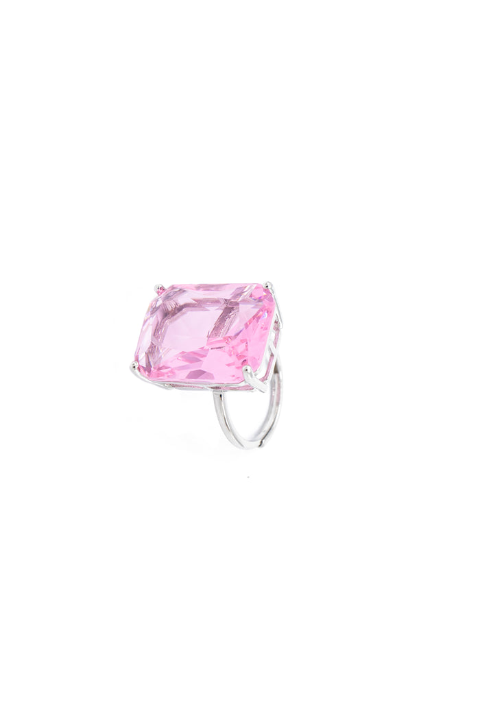 Anello regolabile con pietra rettangolare in argento 925 - Iride Shop - Accessori da Donna
