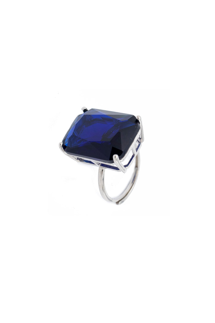 Anello regolabile con pietra rettangolare in argento 925 - Iride Shop - Accessori da Donna