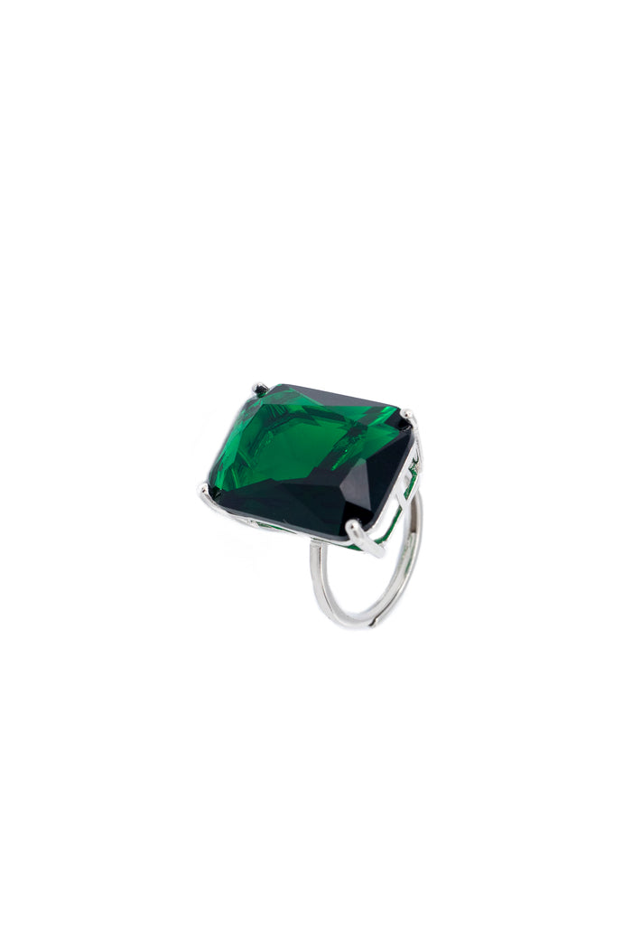 Anello regolabile con pietra rettangolare in argento 925 - Iride Shop - Accessori da Donna
