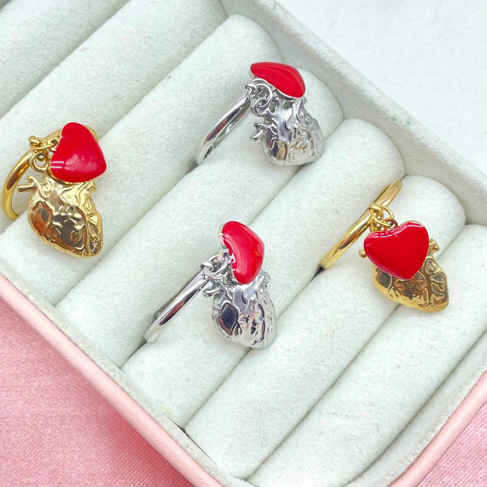 Anello regolabile corazon smaltato - Iride Shop - Accessori da Donna