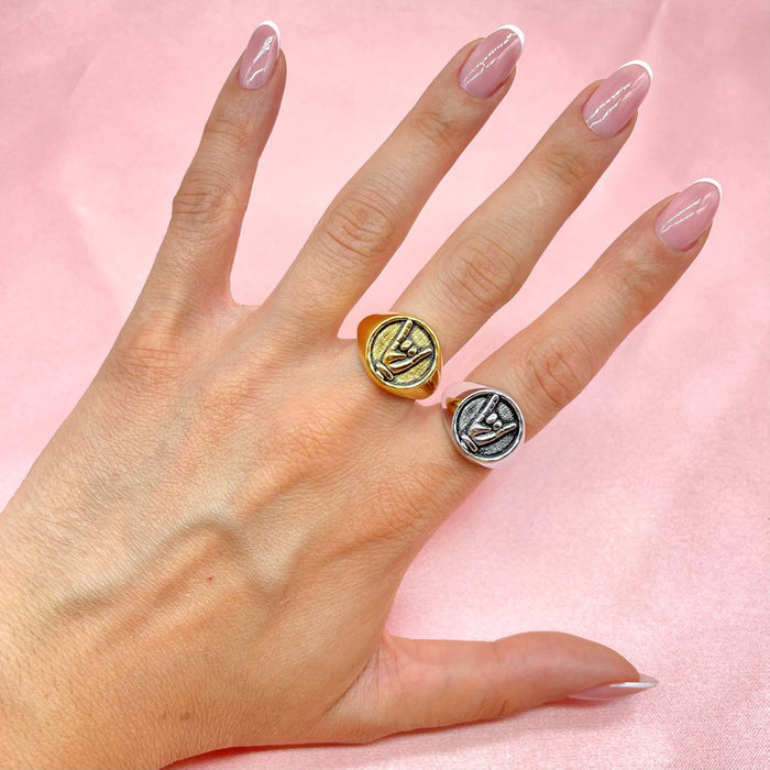 Anello regolabile corna portafortuna