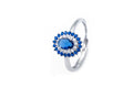Anello regolabile cristal oval in argento 925 - Iride Shop - Accessori da Donna