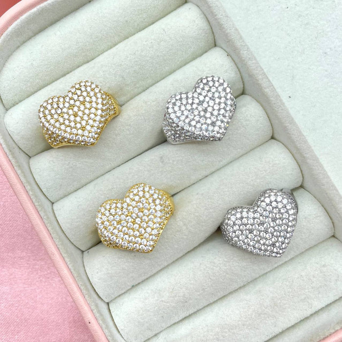 Anello regolabile cuore big brill - Iride Shop - Accessori da Donna