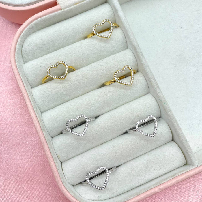 Anello regolabile cuore bril