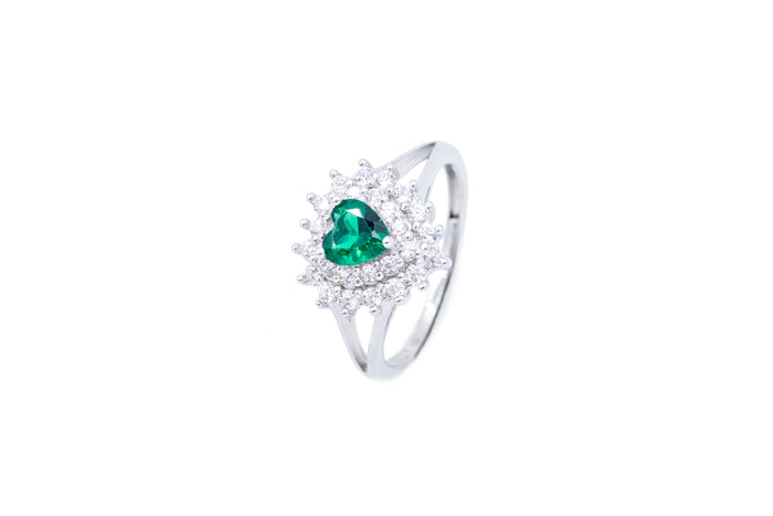 Anello regolabile cuore cristal con strass in argento 925 - Iride Shop - Accessori da Donna